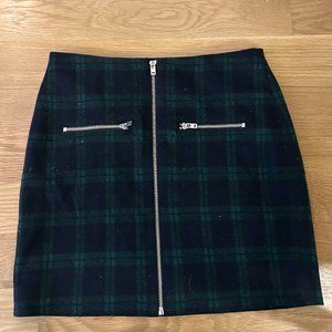 Madewell Zipper Skirt with Flannel Print
